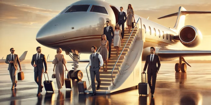 Exclusive aeroplane insurance for high-class VIP travelers enjoying tailored luxury coverage.